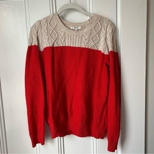 Madewell Cable Knit Color Block Sweater